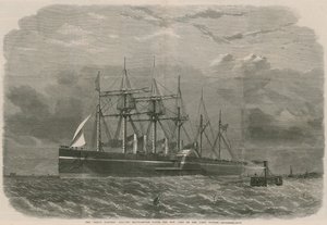 O Great Eastern deixando a água de Southampton para Nova York em sua primeira viagem de English School