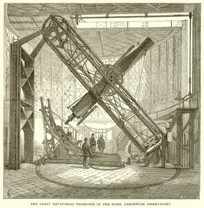O Grande Telescópio Equatorial no Domo, Observatório de Greenwich de English School