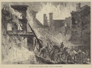 O Grande Fogo em Dublin, Sappers cortando o Whisky (gravura) de English School