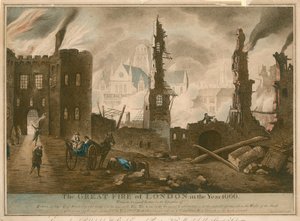 O Grande Incêndio de Londres no ano de 1666 de English School