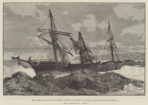 O Grande Vento e Tempestade de Neve, naufrágio da Baía do Panamá, perto de Falmouth de English School
