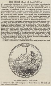 O Grande Selo da Califórnia (gravura) de English School