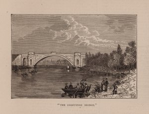 "A Ponte Grosvenor" (gravura) de English School