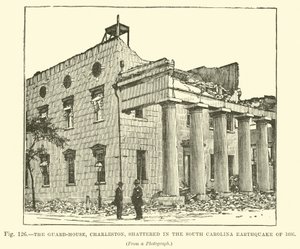 The Guard-House, Charleston, quebrou no terremoto de 1886 na Carolina do Sul de English School