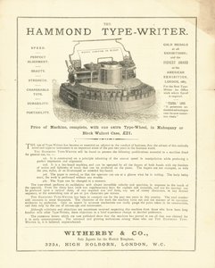 O Escritor de Tipos Hammond de Wetherby & Co, High Holborn, Londres de English School