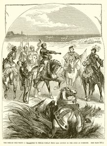 O Herald entregando um desafio para o combate individual de Lord Huntly ao Duque de Somerset de English School