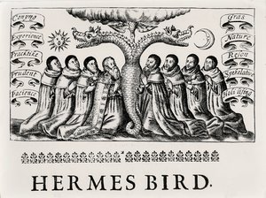 O Pássaro Hermes, de Theatrum Chemicum, 1652 de English School