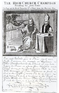 O Alto Campeão da Igreja, Suplicando sua própria Causa, 1709 de English School