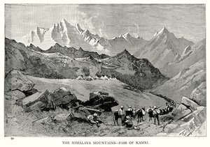 As montanhas dos Himalaias - Passo de Kamri (gravura) de English School
