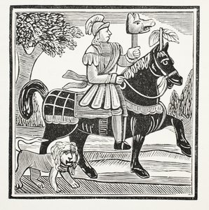 A história do indivíduo, conde de Warwick, ilustração dos Chapu-livros do século XVIII por John Ashton, bar. 1882 de English School