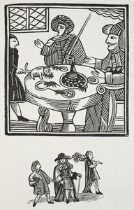 A história do senhor Richard Whittington, três vezes senhor prefeito de Londres, ilustração dos Chapu-livros do século XVIII por John Ashton, bar. 1882 de English School