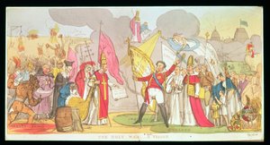 The Holy War - A Vision, desenho satírico da luta pela Emancipação Católica na Irlanda, 1826 de English School