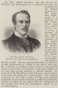 O Honorável Alfred Lyttelton, Novo Deputado para Warwick e Leamington (gravura) de English School