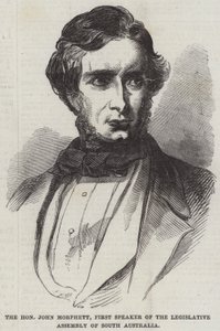 O Honorável John Morphett, Primeiro Presidente da Assembleia Legislativa da Austrália do Sul (gravura) de English School