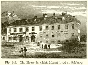 A casa em que Mozart viveu em Salzburgo