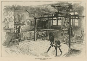 Os huguenotes na Inglaterra: um tecelão Spitalfields no trabalho de English School