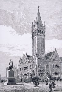 A Igreja Independente, Collins Street, Melbourne, Austrália, da Australian Pictures, pub. por The Religious Tract Society, 1886 de English School