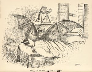 The Indian Subaltern "s Vampire, página de The Delhi Sketchbook, 1850-54 de English School