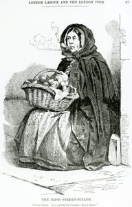 O Vendedor de Rua Irlandês, c.1840 de English School