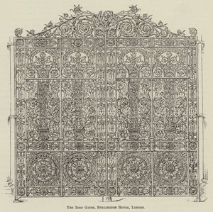 Os portões de ferro, Burlington House, Londres (gravura) de English School
