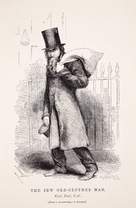 O judeu Old-Clothes Man, depois de um daguerreótipo de Richard Beard, ilustração de London Labor e London Poor de Henry Mayhew, pub. 1862 de English School