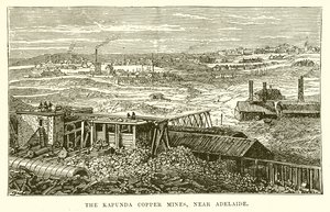 As minas de cobre Kapunda, perto de Adelaide de English School