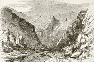 O Khyber Pass, de "A História Nacional e Doméstica da Inglaterra", de William Hickman Smith Aubrey (1858-1916), publicou Londres, c.1890 de English School