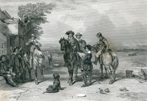 O rei em sua viagem aos escoceses, gravado por Frederico. T. Heath, 1844 de English School