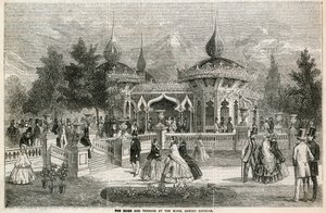 O quiosque e terraço no Royal Surrey Gardens de English School