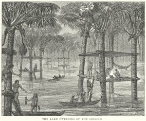 Os habitantes do lago do Orinoco (gravura) de English School