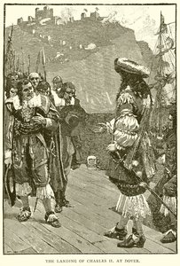 O desembarque de Charles II em Dover de English School