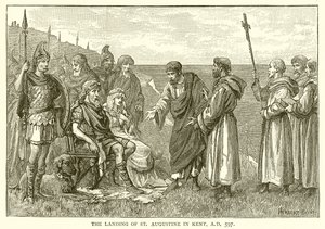Aterrissagem de Santo Agostinho em Kent, AD 597 de English School