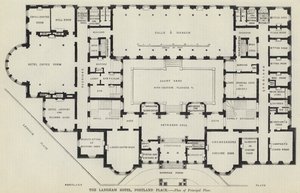 O Hotel Langham, Portland Place (gravura) de English School
