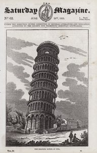 A Torre Inclinada de Pisa (gravura) de English School