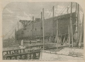 O navio a vapor Leviathan (Great Eastern), maio de 1856 de English School