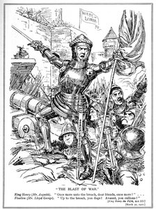 Os liberais, liderados por Asquith e LLoyd George, atacam a Câmara dos Lordes, 1910 de English School