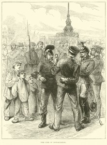 A linha de demarcação, março de 1871 de English School