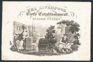 The Liverpool Cloth Establishment, cartão comercial de English School