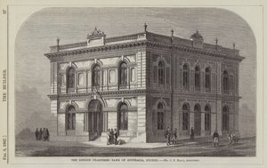 The London Chartered Bank of Australia, Sydney, Sr. J F Hilly, Arquitecto (gravura) de English School