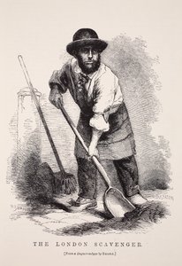 The London Scavenger, após um daguerreótipo de Richard Beard, ilustração de London Labor e London Poor de Henry Mayhew, pub. 1862 de English School