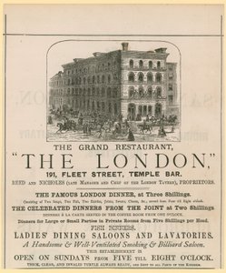 A Londres, restaurante, 191 Fleet Street, Temple Bar de English School