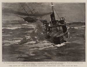 A Perda do "Trácio" de quatro torres, ao largo da Ilha de Man (Litho) de English School