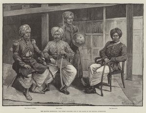 A Expedição Manipur, os Três Prisioneiros agora nas Mãos das Autoridades Britânicas (gravura) de English School