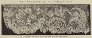 A fabricação de renda de Honiton (gravura) de English School
