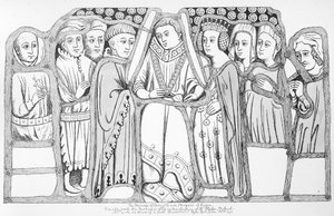 O casamento de Henrique VI e Margarida de Anjou, pub. por J. Carter Hamilton, 1793 de English School