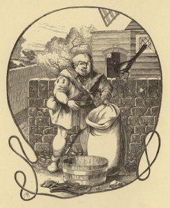 O Moleiro de Trompington, Geoffrey Chaucer (gravura) de English School