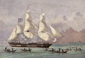 O Navio Missionário Duff Chegando a Otaheite