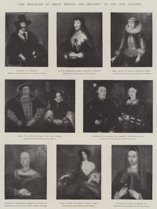 "The Monarchs of Great Britain and Ireland" na New Gallery (litho) de English School