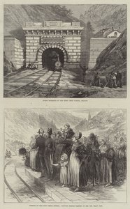 O Túnel Mont Cenis (gravura) de English School