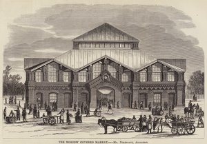 O Mercado Coberto de Moscovo (gravura) de English School